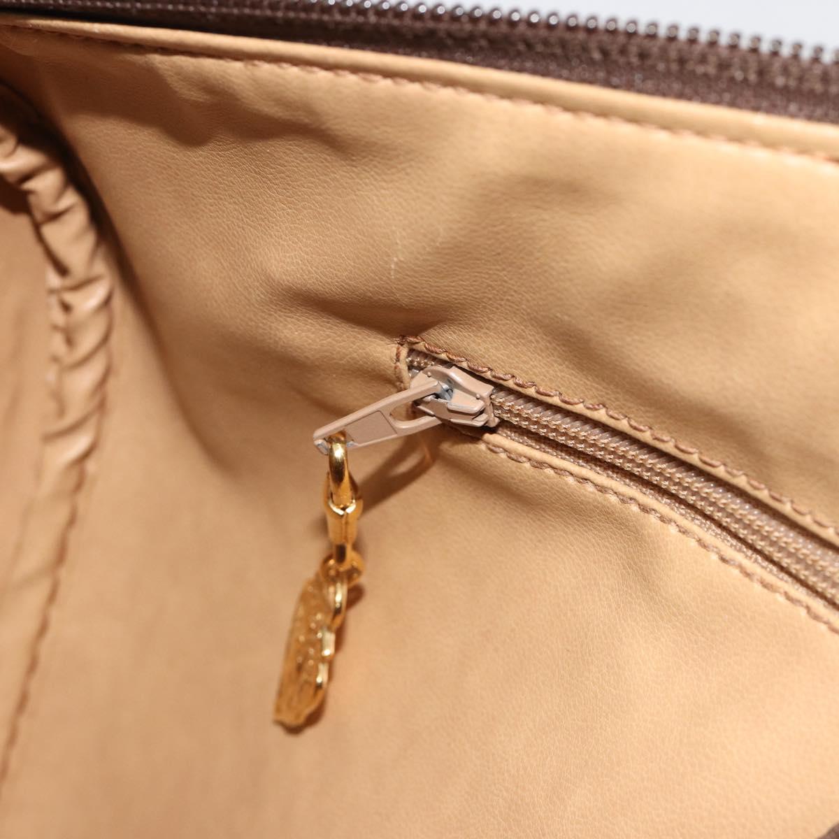 GUCCI GG Supreme Boston Bag PVC Beige Gold Auth 188821A