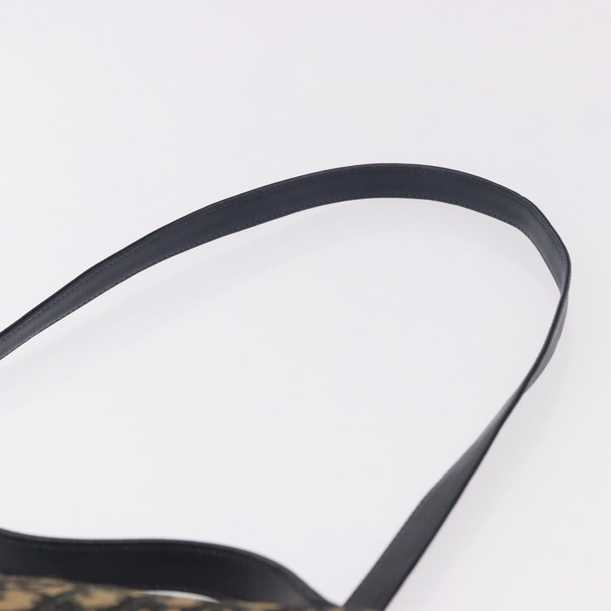 Christian Dior Trotter Canvas Hand Bag 2way Navy Gold Auth 188822