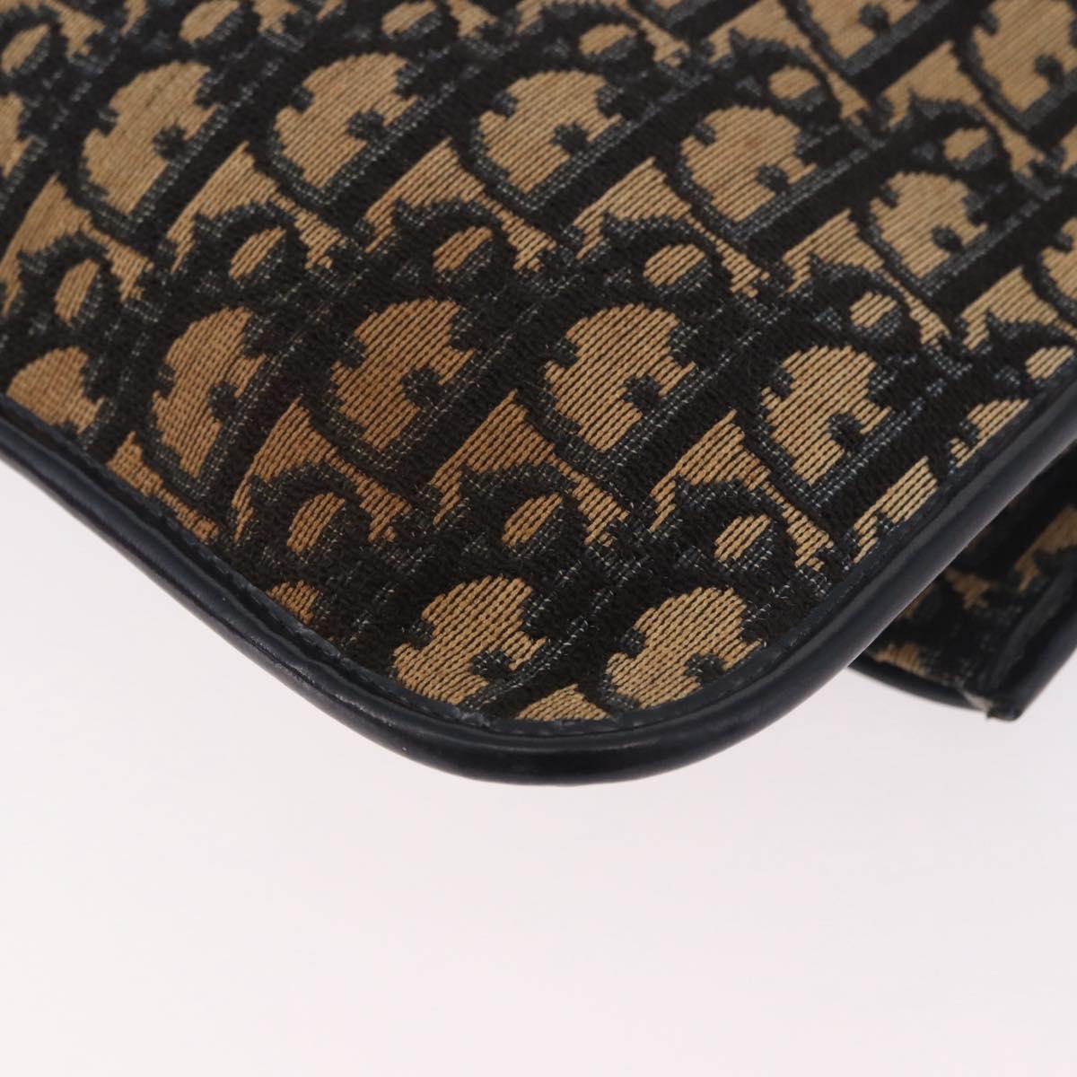 Christian Dior Trotter Canvas Hand Bag 2way Navy Gold Auth 188822