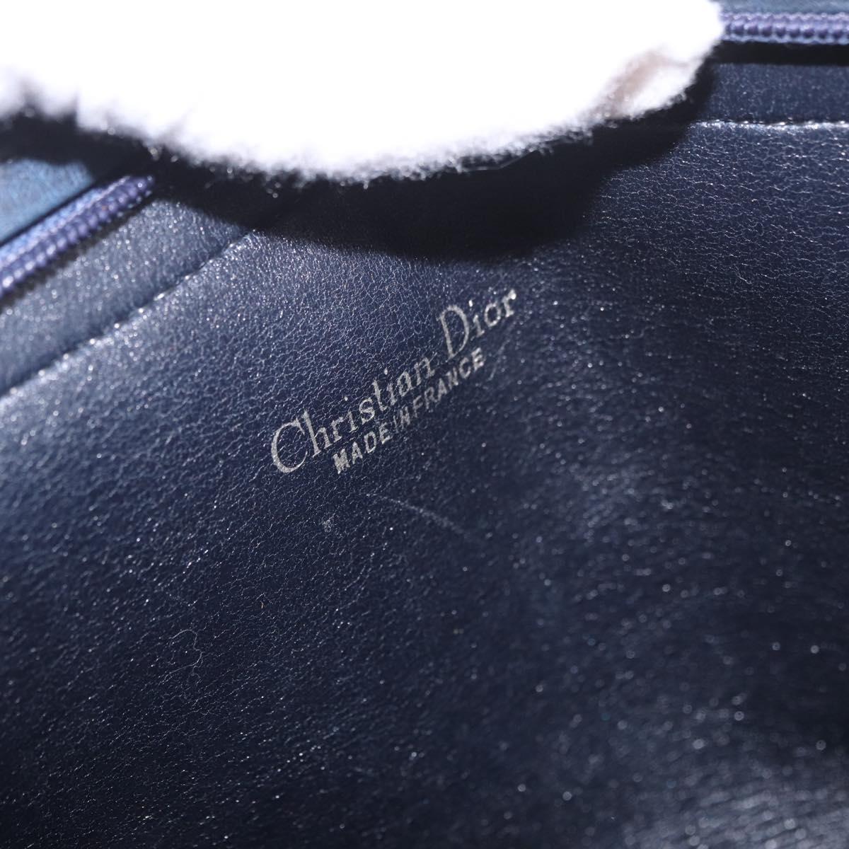 Christian Dior Trotter Canvas Hand Bag 2way Navy Gold Auth 188822