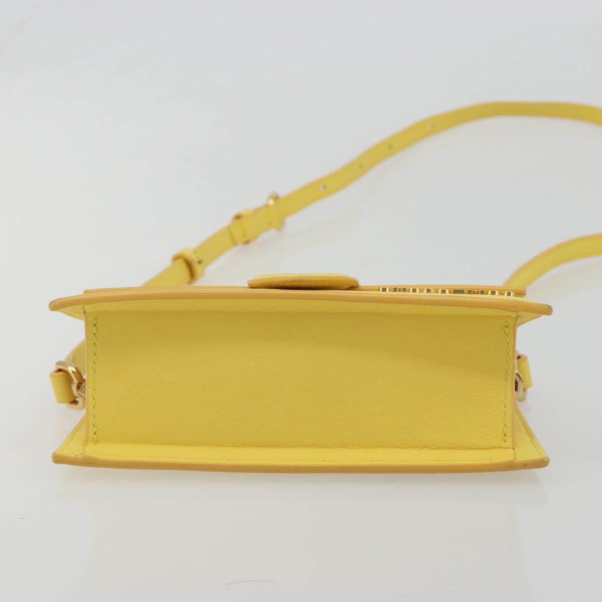JACQUEMUS Hand Bag Leather 2way Yellow Gold Auth 188823M