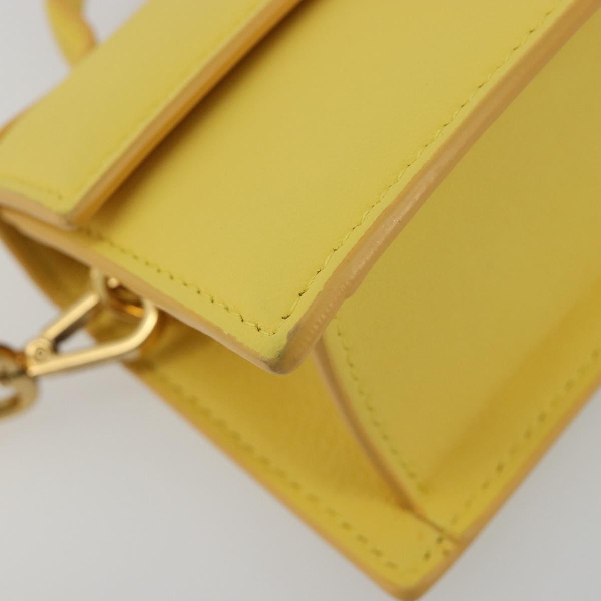 JACQUEMUS Hand Bag Leather 2way Yellow Gold Auth 188823M