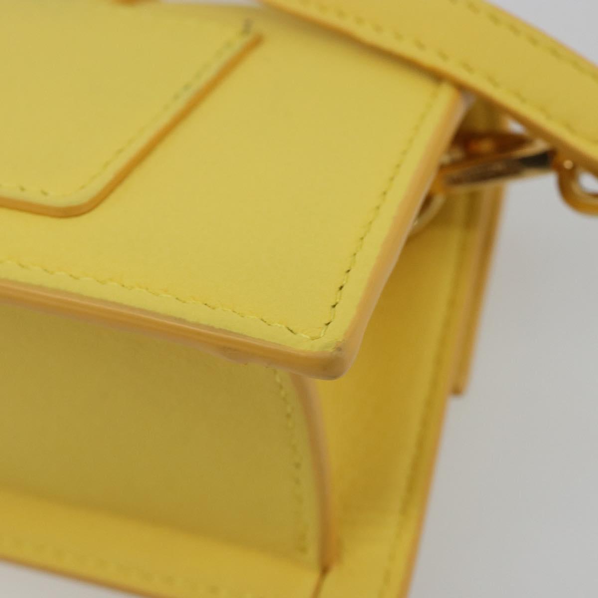 JACQUEMUS Hand Bag Leather 2way Yellow Gold Auth 188823M