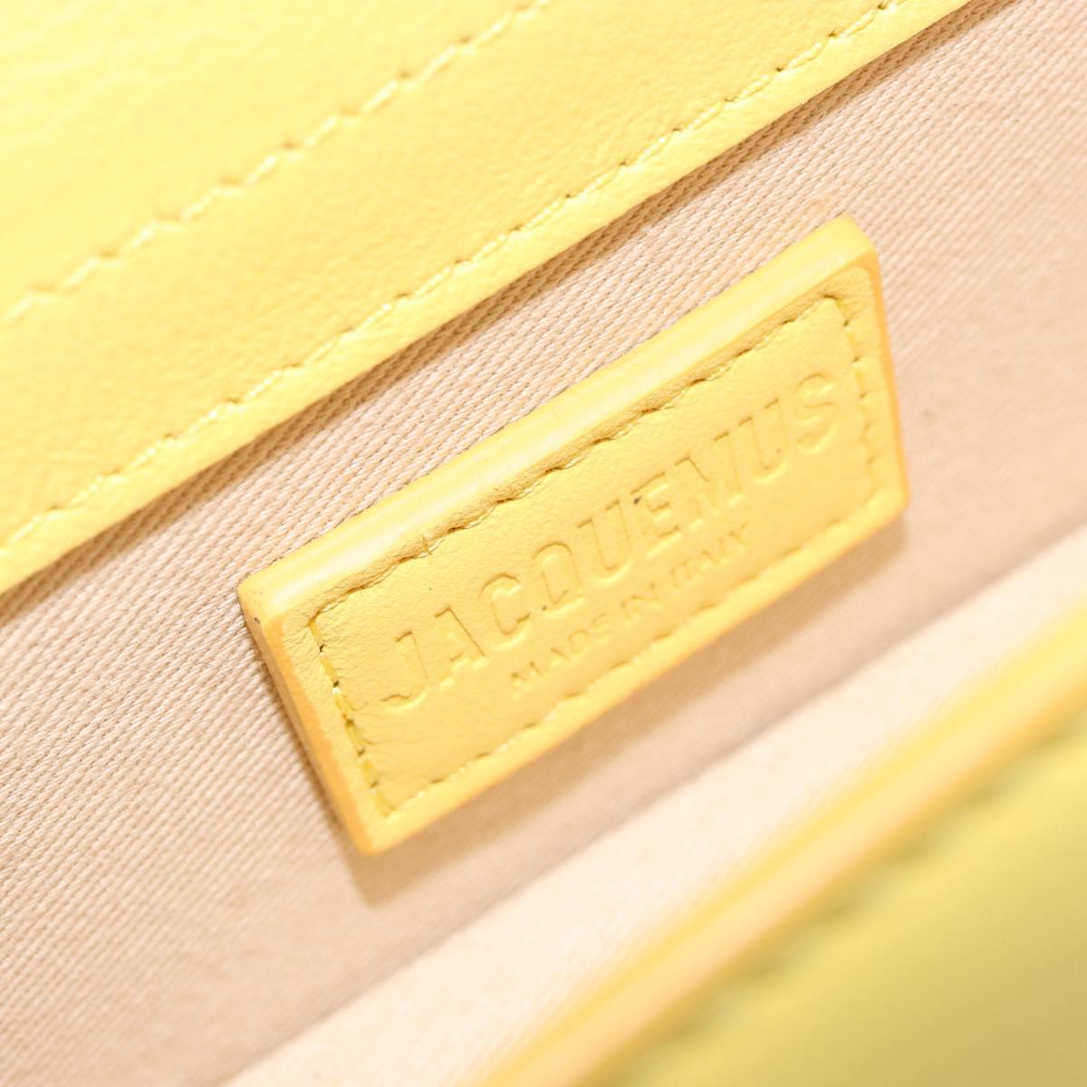 JACQUEMUS Hand Bag Leather 2way Yellow Gold Auth 188823M