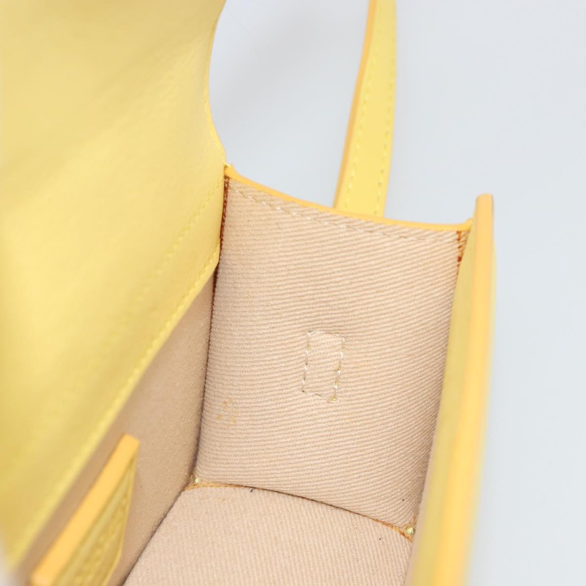 JACQUEMUS Hand Bag Leather 2way Yellow Gold Auth 188823M