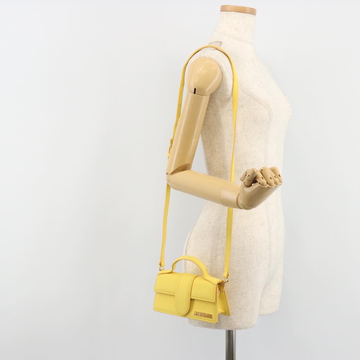 JACQUEMUS Hand Bag Leather 2way Yellow Gold Auth 188823M