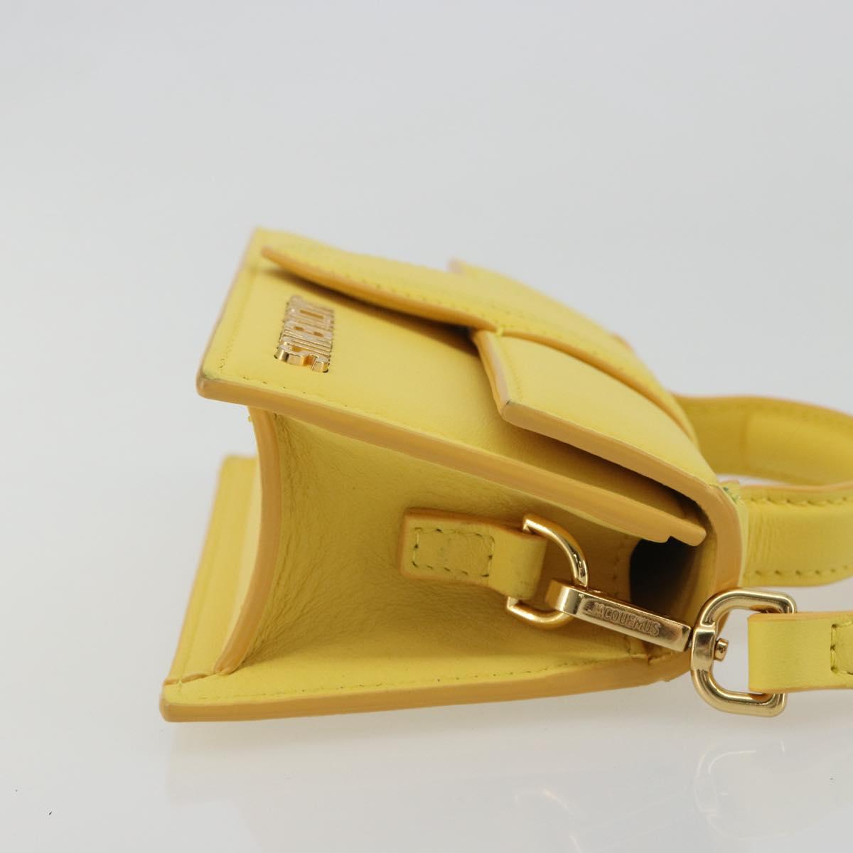 JACQUEMUS Hand Bag Leather 2way Yellow Gold Auth 188823M