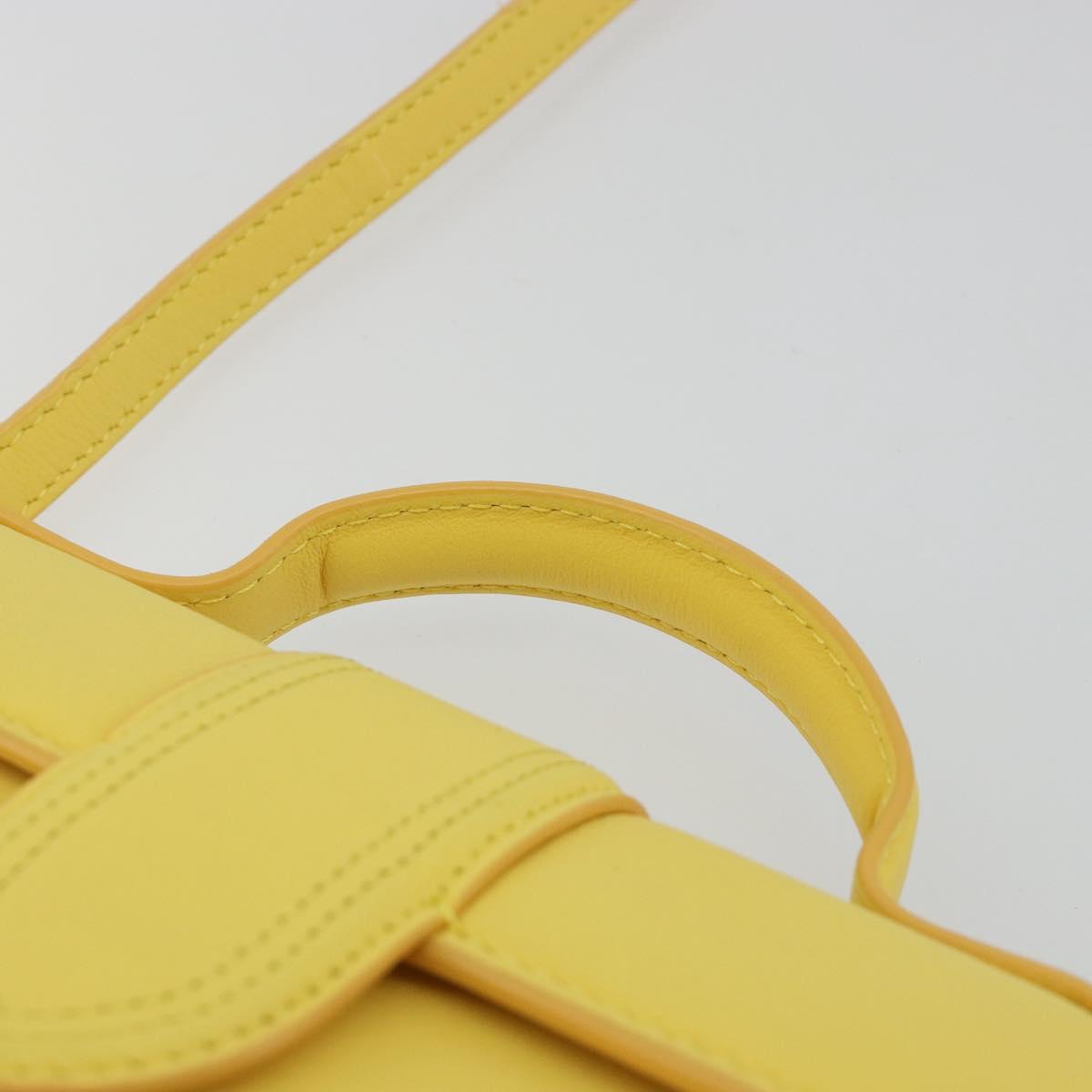 JACQUEMUS Hand Bag Leather 2way Yellow Gold Auth 188823M
