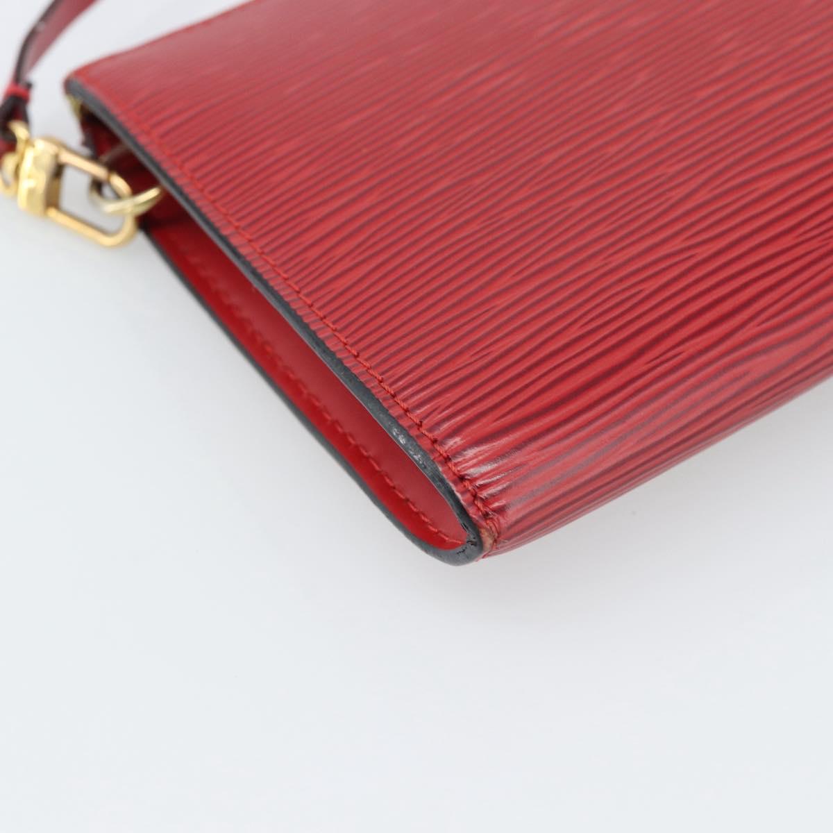 LOUIS VUITTON Epi Pochette Accessoires Pouch Red M52947 LV Auth 188828