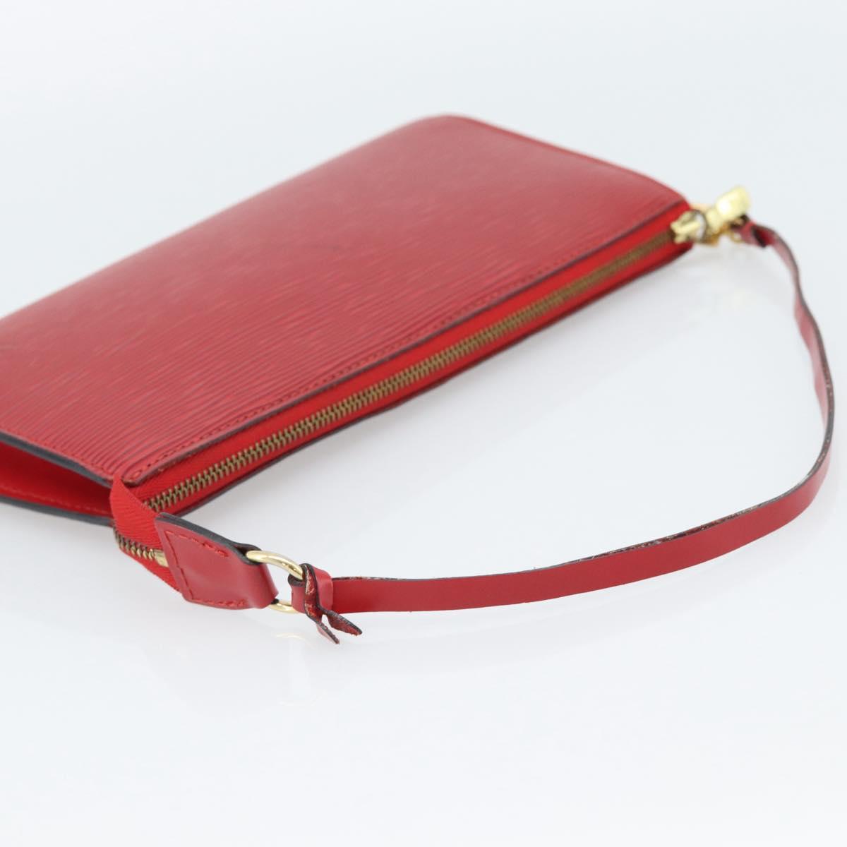 LOUIS VUITTON Epi Pochette Accessoires Pouch Red M52947 LV Auth 188828