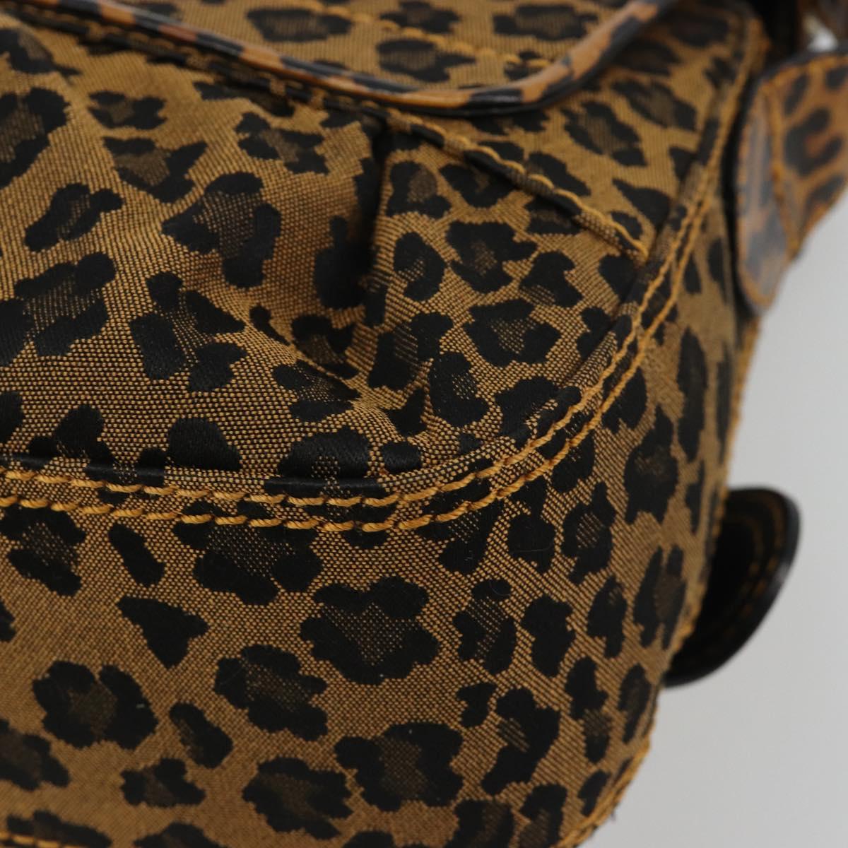 FENDI Shoulder Bag Canvas Brown Gold Auth 188835SAM