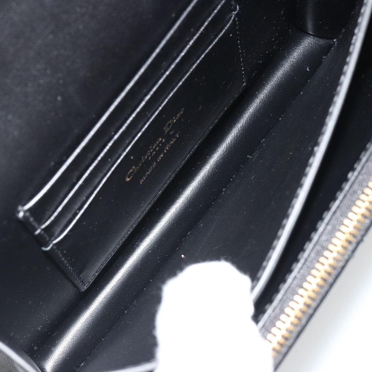 Christian Dior Cannage Miss Caro Chain Bag Leather Black Gold Auth 188849SAM