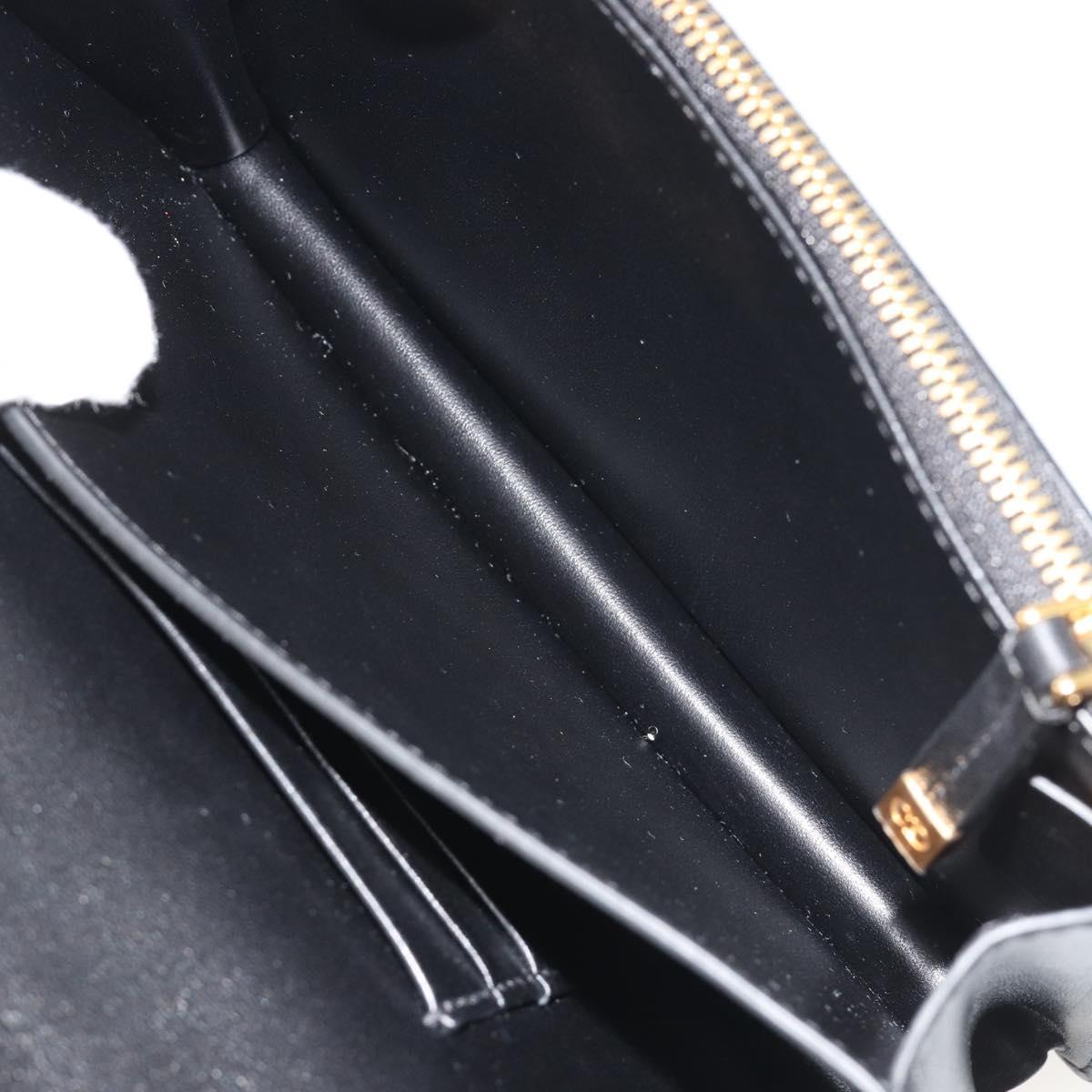 Christian Dior Cannage Miss Caro Chain Bag Leather Black Gold Auth 188849SAM