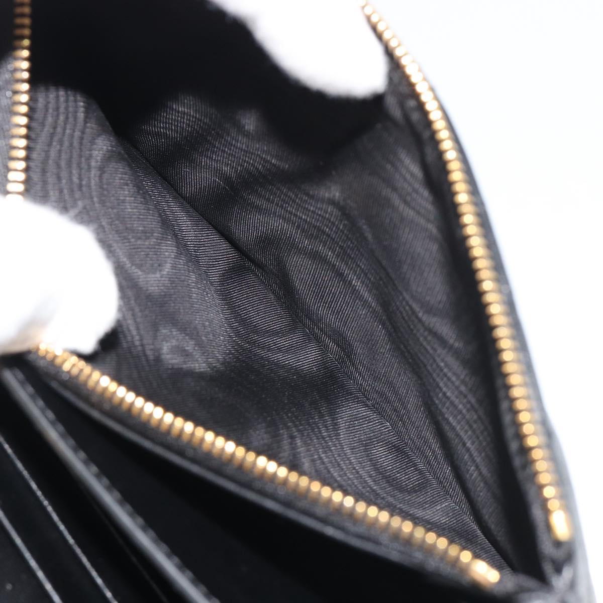 Christian Dior Cannage Miss Caro Chain Bag Leather Black Gold Auth 188849SAM