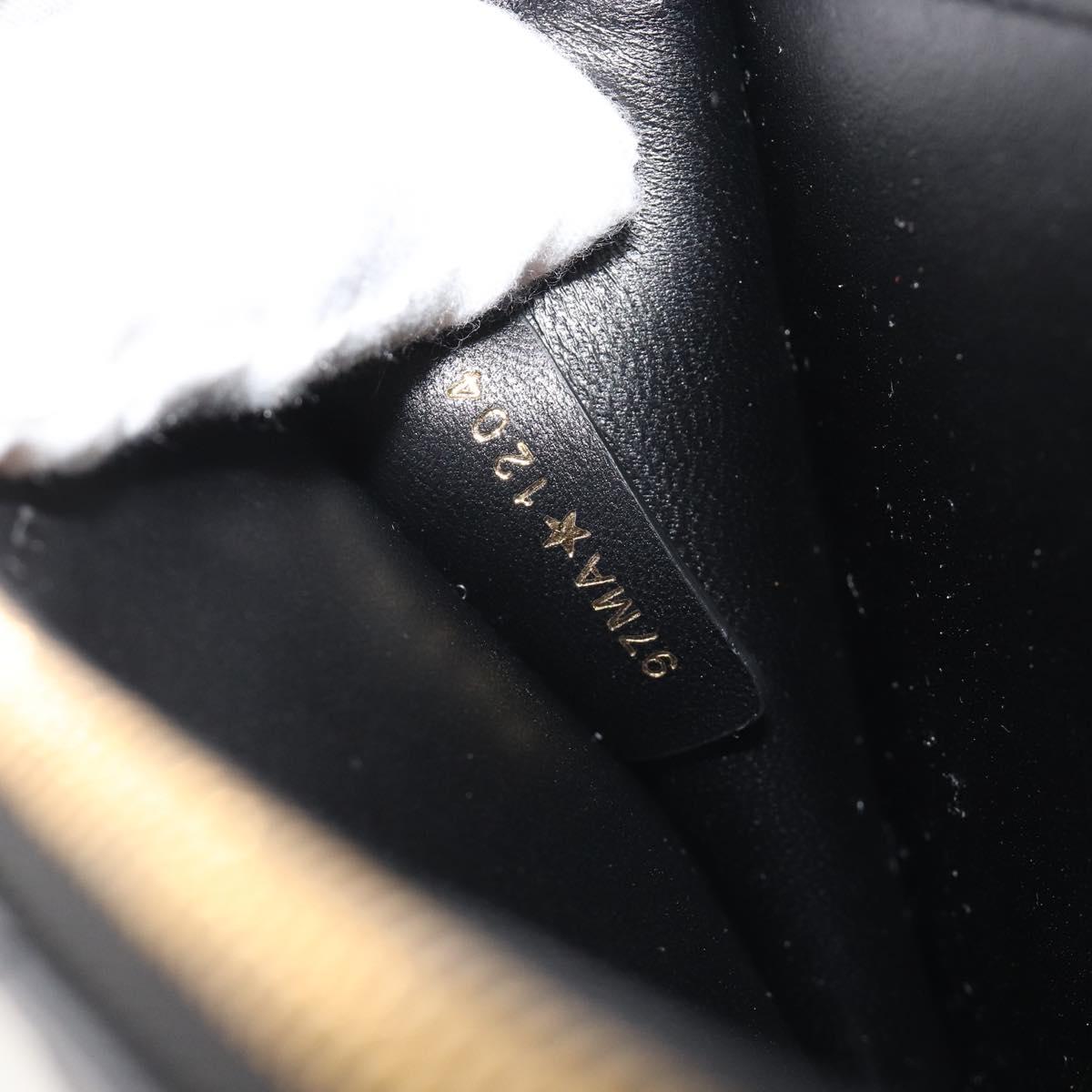 Christian Dior Cannage Miss Caro Chain Bag Leather Black Gold Auth 188849SAM