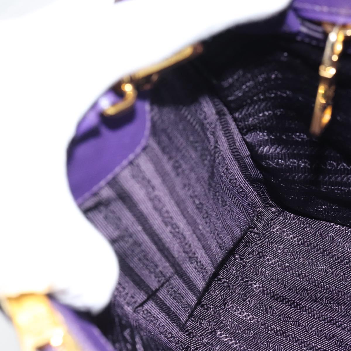 PRADA Galleria Hand Bag Saffiano leather 2way Purple Gold Auth 188851V