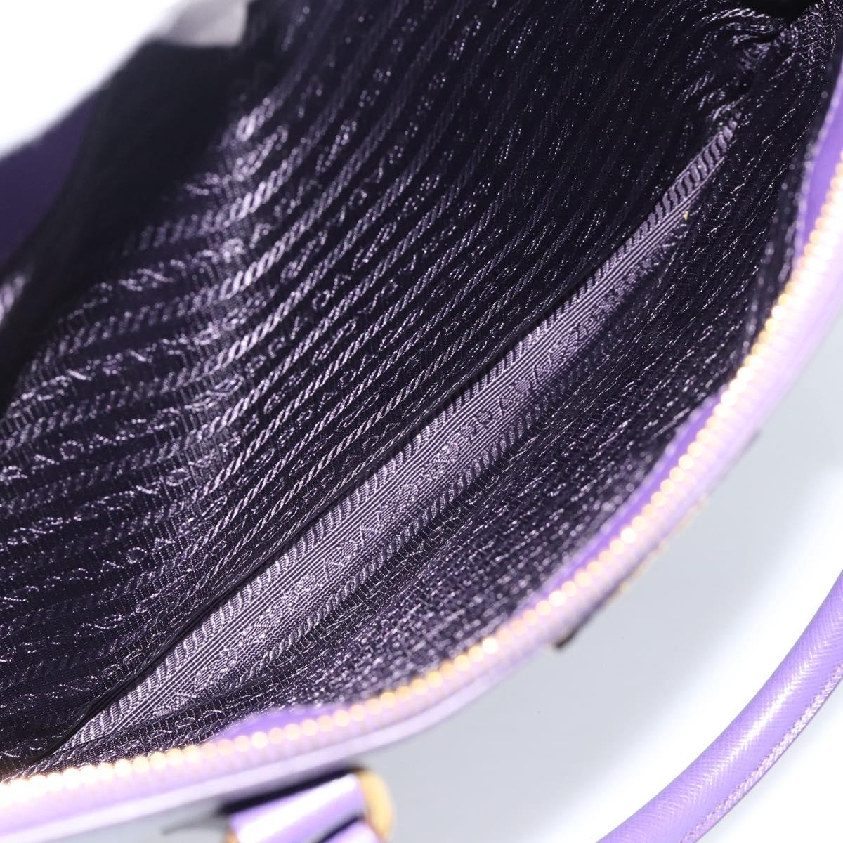 PRADA Galleria Hand Bag Saffiano leather 2way Purple Gold Auth 188851V