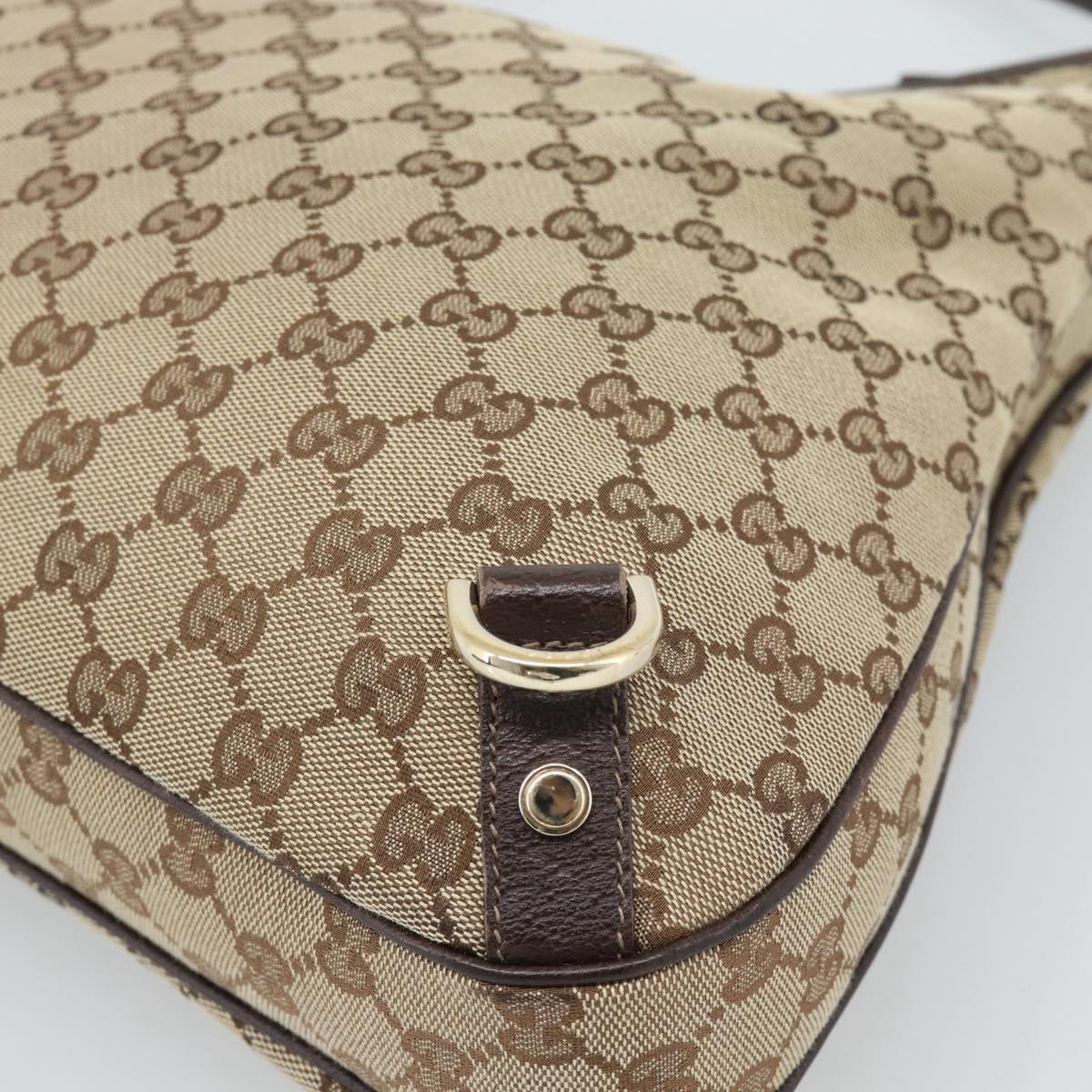 GUCCI GG Canvas Abbey Shoulder Bag Beige Gold 130737 Auth 188855V
