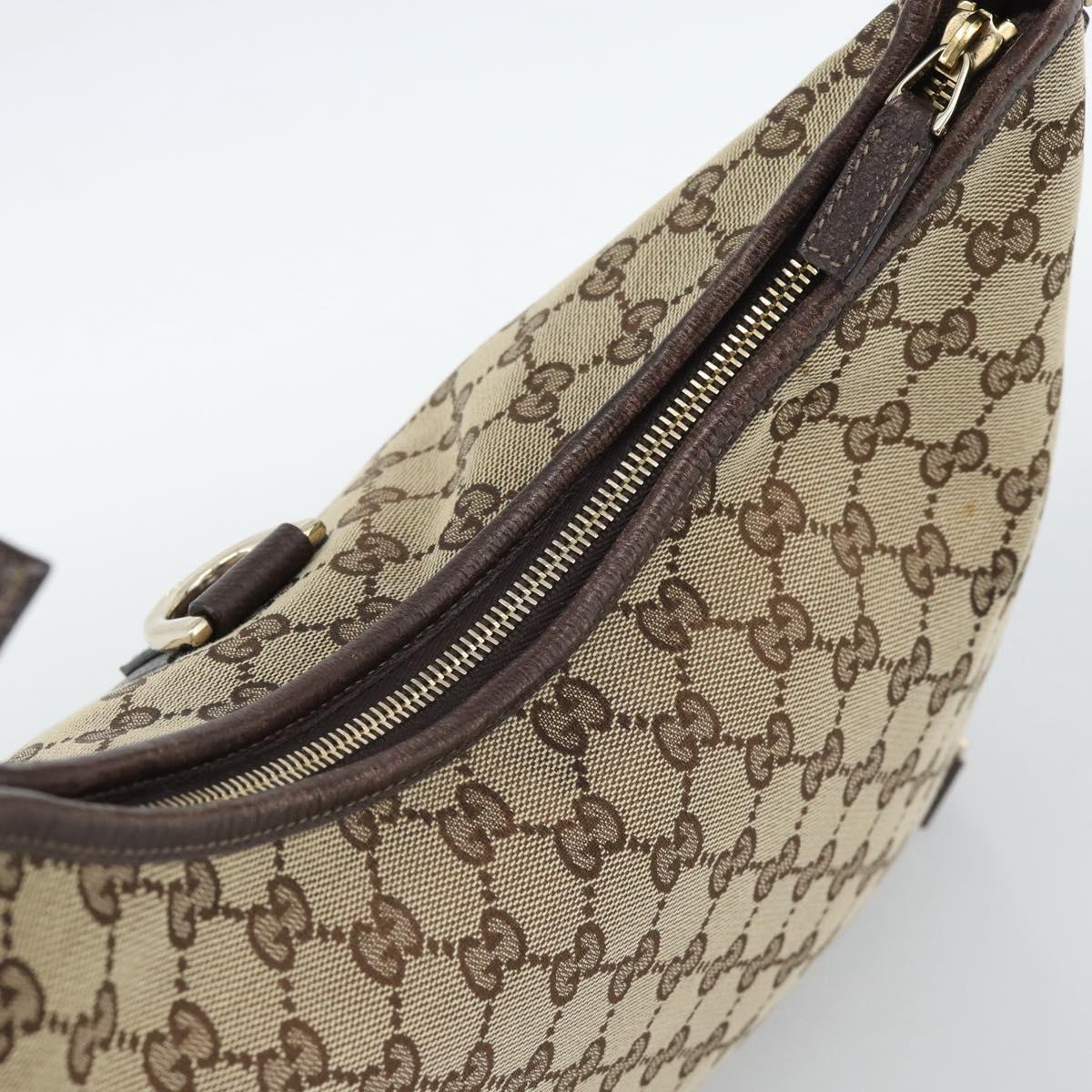 GUCCI GG Canvas Abbey Shoulder Bag Beige Gold 130737 Auth 188855V