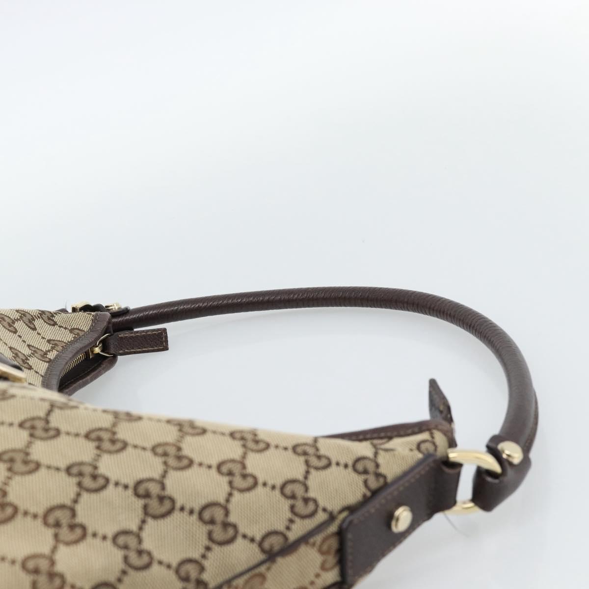 GUCCI GG Canvas Abbey Shoulder Bag Beige Gold 130737 Auth 188855V