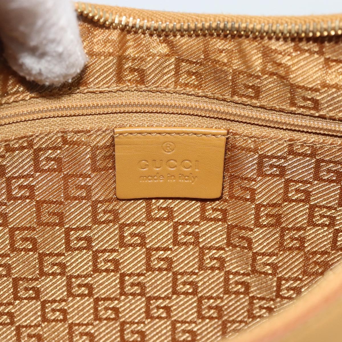 GUCCI Horsebit Shoulder Bag Suede Pink Gold Auth 188861A