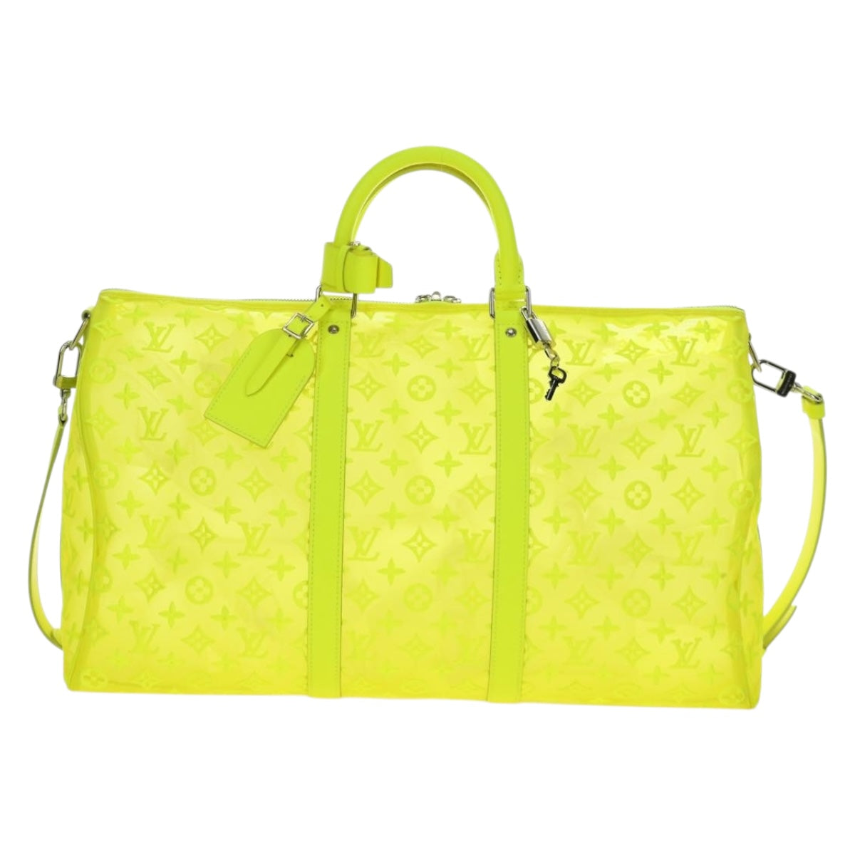 LOUIS VUITTON See Through Keepall Bandouliere 50 Bag Yellow M55380 Auth 188862SAM