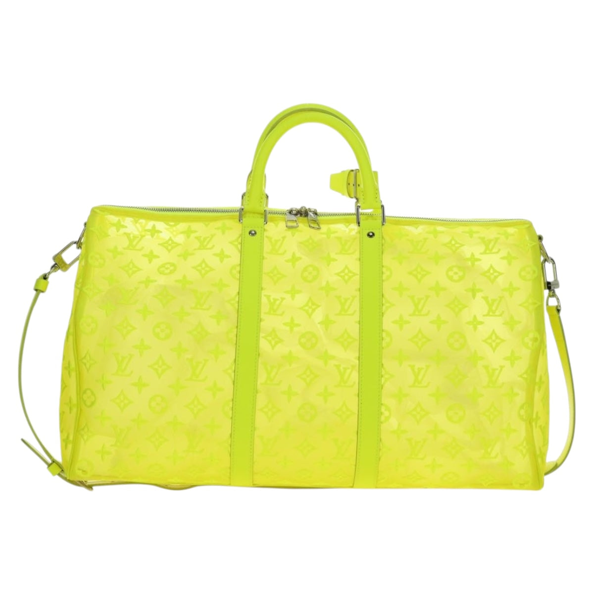 LOUIS VUITTON See Through Keepall Bandouliere 50 Bag Yellow M55380 Auth 188862SAM