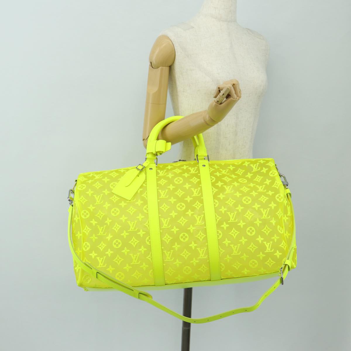 LOUIS VUITTON See Through Keepall Bandouliere 50 Bag Yellow M55380 Auth 188862SAM