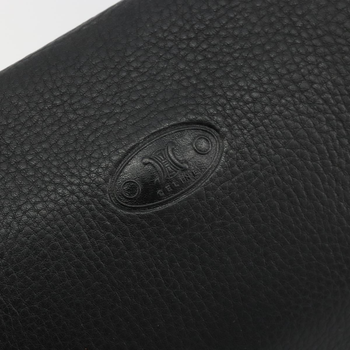 CELINE Shoulder Bag Leather Black Auth 188867V