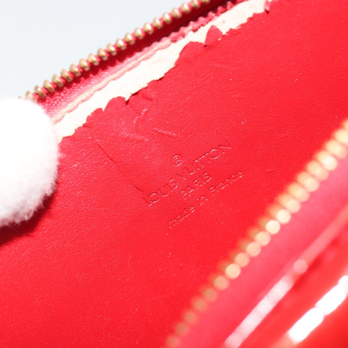 LOUIS VUITTON Monogram Vernis Motto Accessory Pouch Red M91137 LV Auth 188868