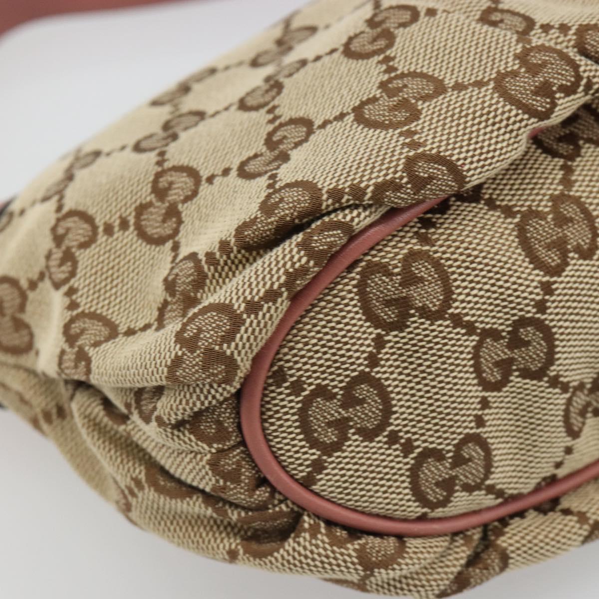 GUCCI GG Canvas Accessory Pouch Beige Gold 224093 Auth 188871V