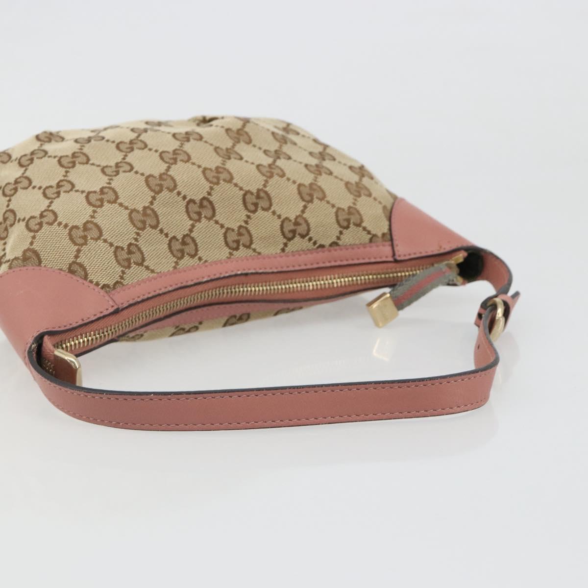 GUCCI GG Canvas Accessory Pouch Beige Gold 224093 Auth 188871V
