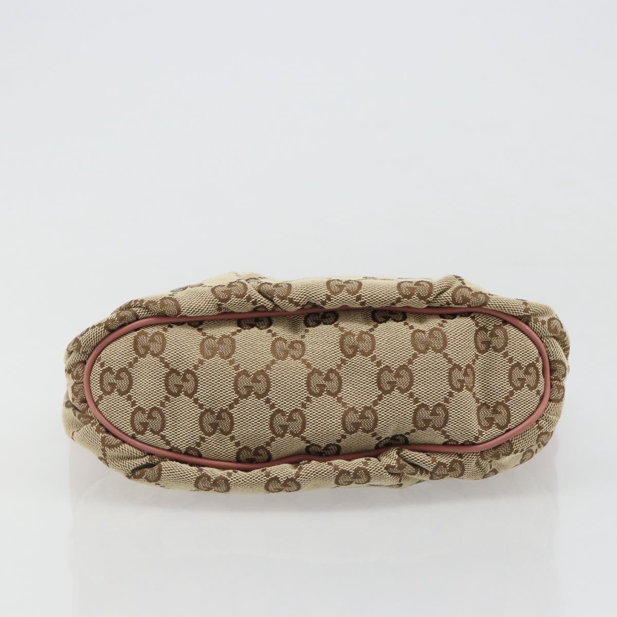 GUCCI GG Canvas Accessory Pouch Beige Gold 224093 Auth 188871V