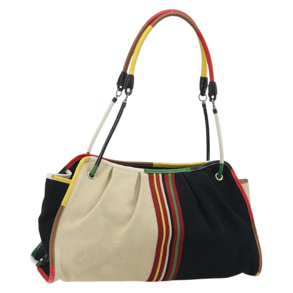 BOTTEGA VENETA Tote Bag Canvas Multicolor Silver Auth 188875A