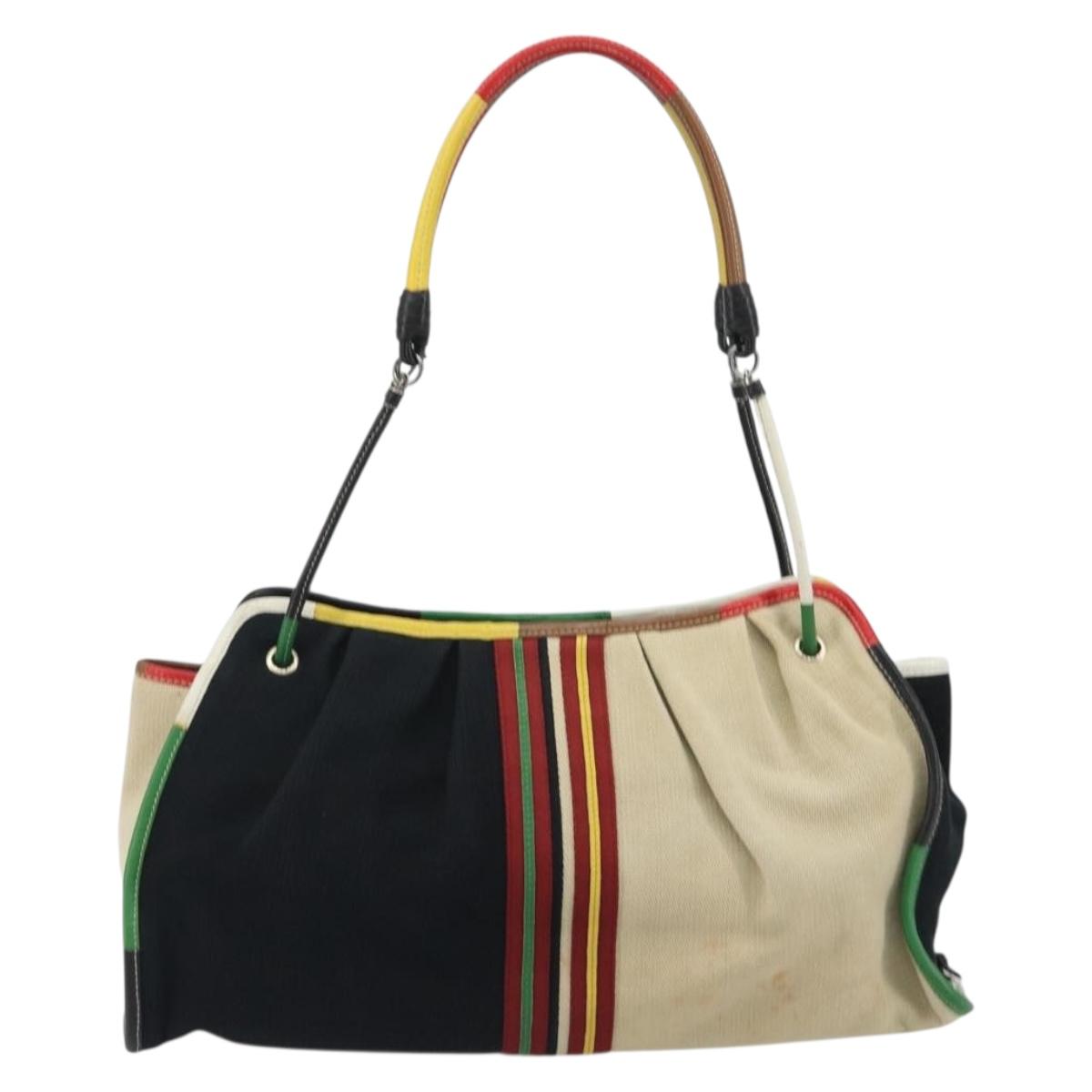 BOTTEGA VENETA Tote Bag Canvas Multicolor Silver Auth 188875A
