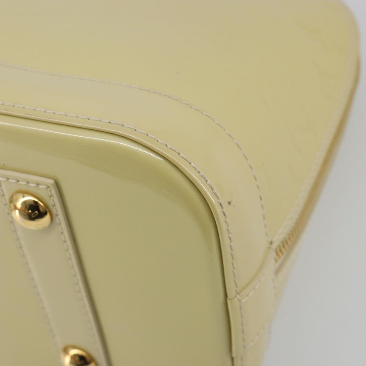 LOUIS VUITTON Monogram Vernis Alma PM Hand Bag Beige Poodle M91751 Auth 188876