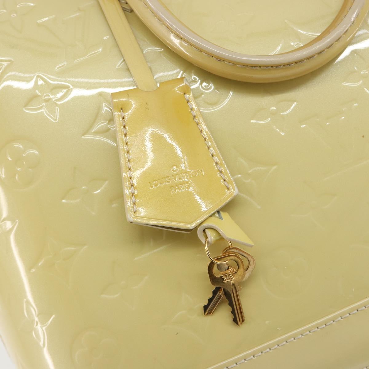 LOUIS VUITTON Monogram Vernis Alma PM Hand Bag Beige Poodle M91751 Auth 188876