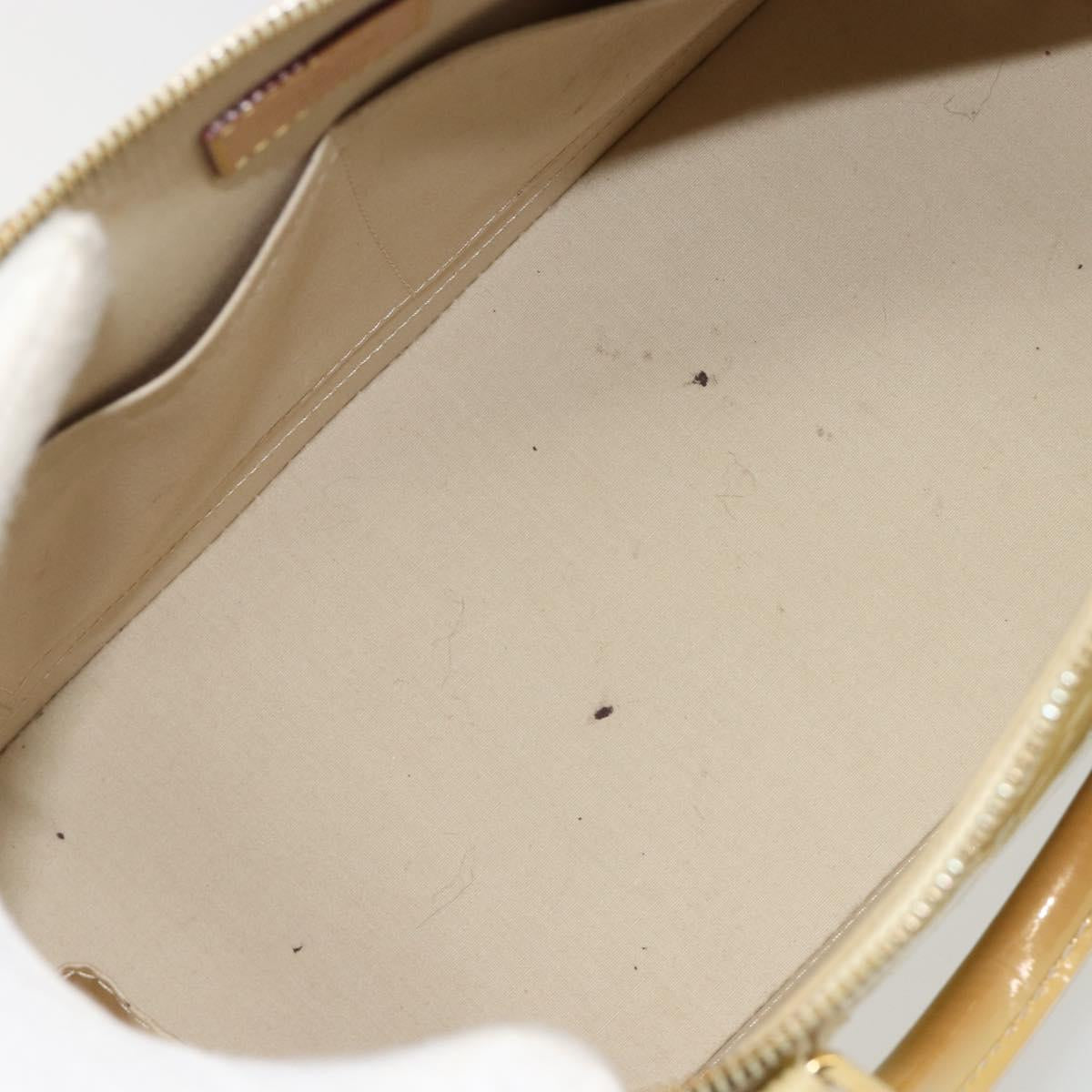 LOUIS VUITTON Monogram Vernis Alma PM Hand Bag Beige Poodle M91751 Auth 188876
