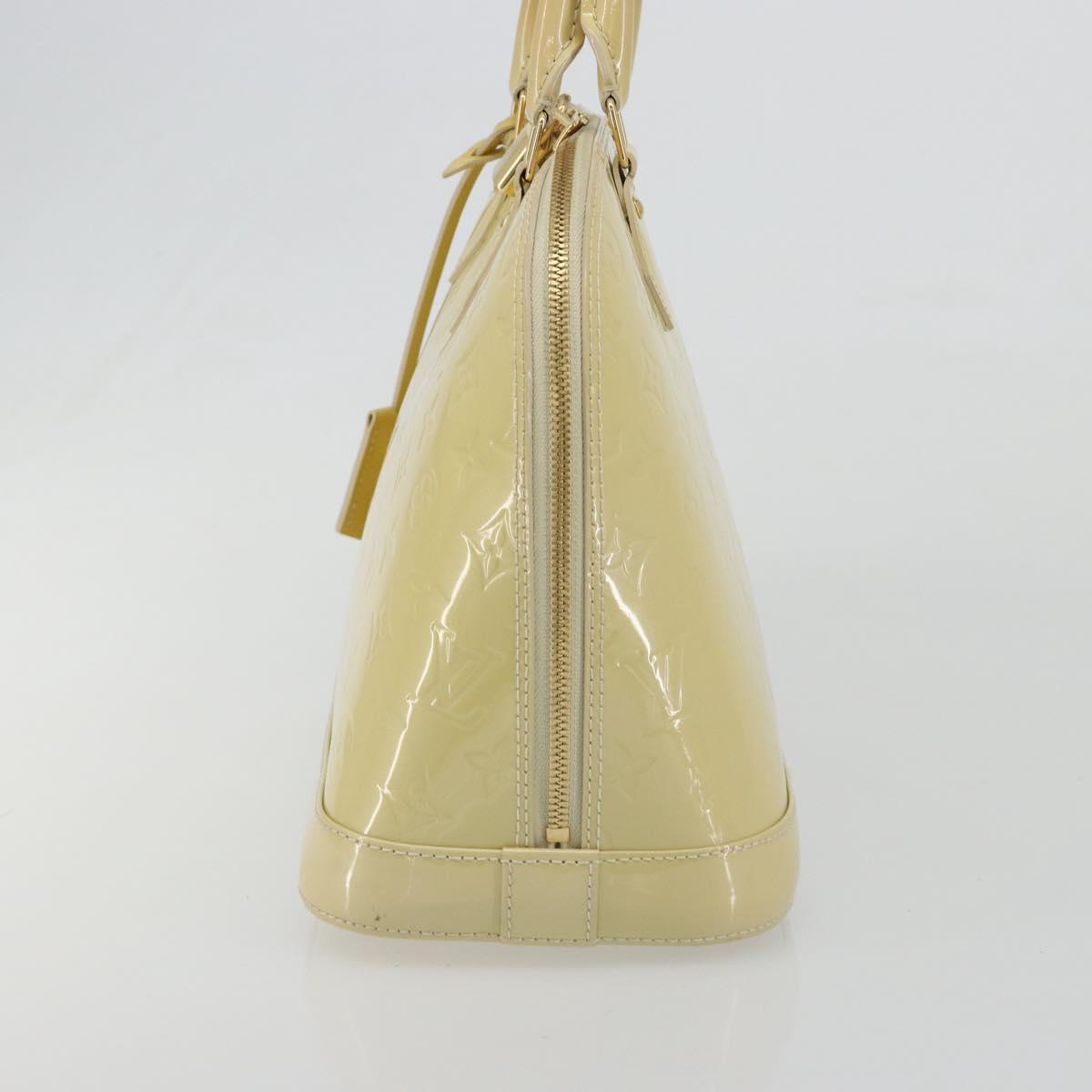 LOUIS VUITTON Monogram Vernis Alma PM Hand Bag Beige Poodle M91751 Auth 188876