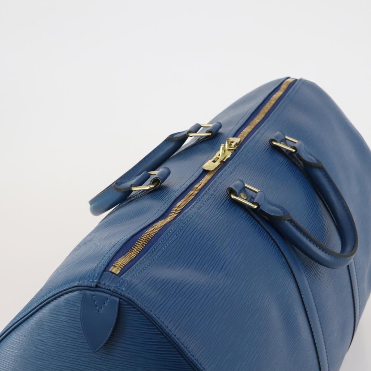 LOUIS VUITTON Epi Keepall 50 Boston Bag Blue M42965 LV Auth 188880A
