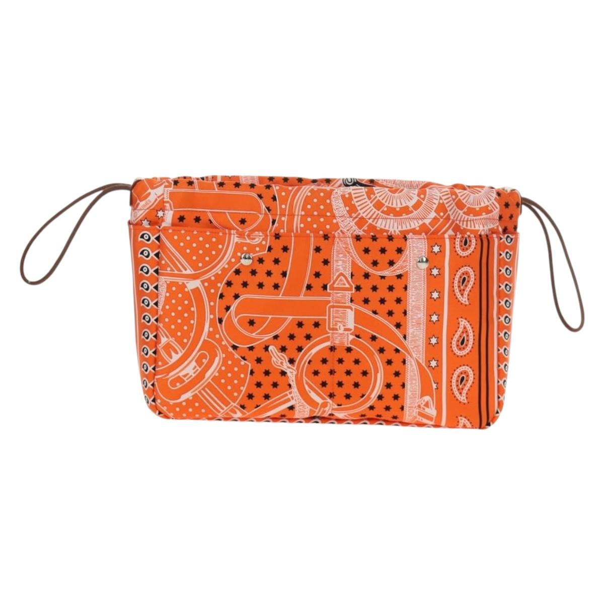HERMES Foolby 25 Pouch Silk Orange Auth 188883M