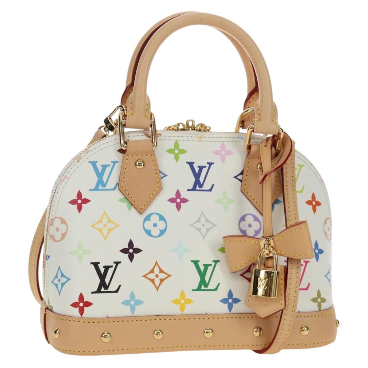 LOUIS VUITTON Monogram LV x TM Alma BB Hand Bag 2way White M13078 Auth 188884SM