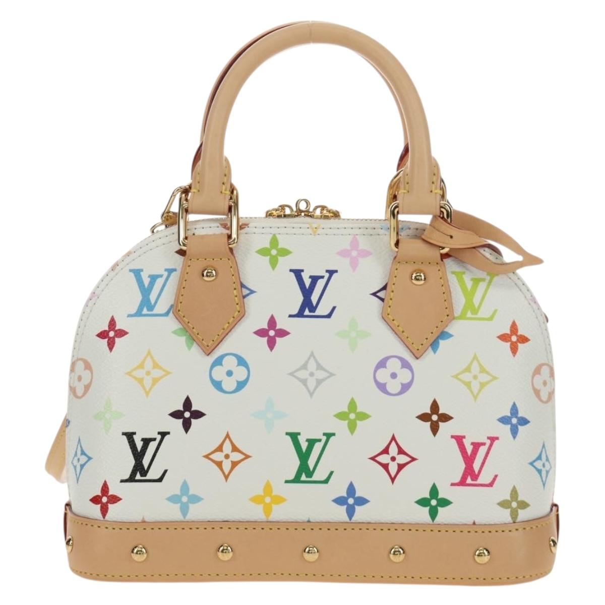 LOUIS VUITTON Monogram LV x TM Alma BB Hand Bag 2way White M13078 Auth 188884SM