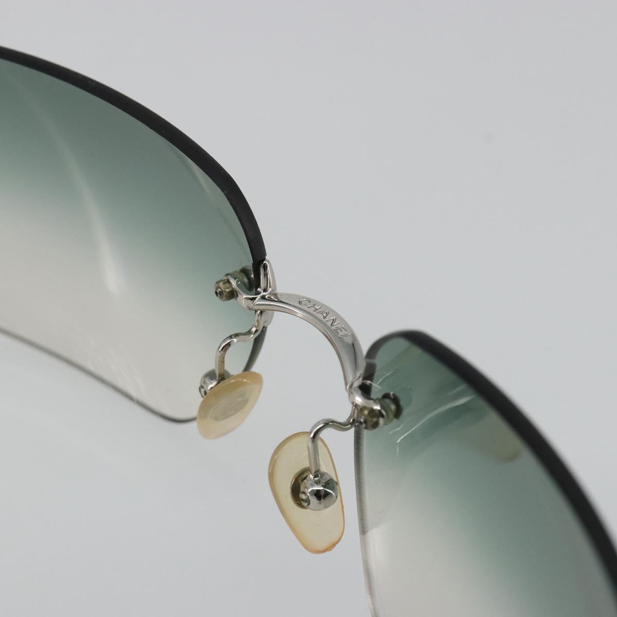 CHANEL COCO Mark Sunglasses metal Green CC Auth 188886