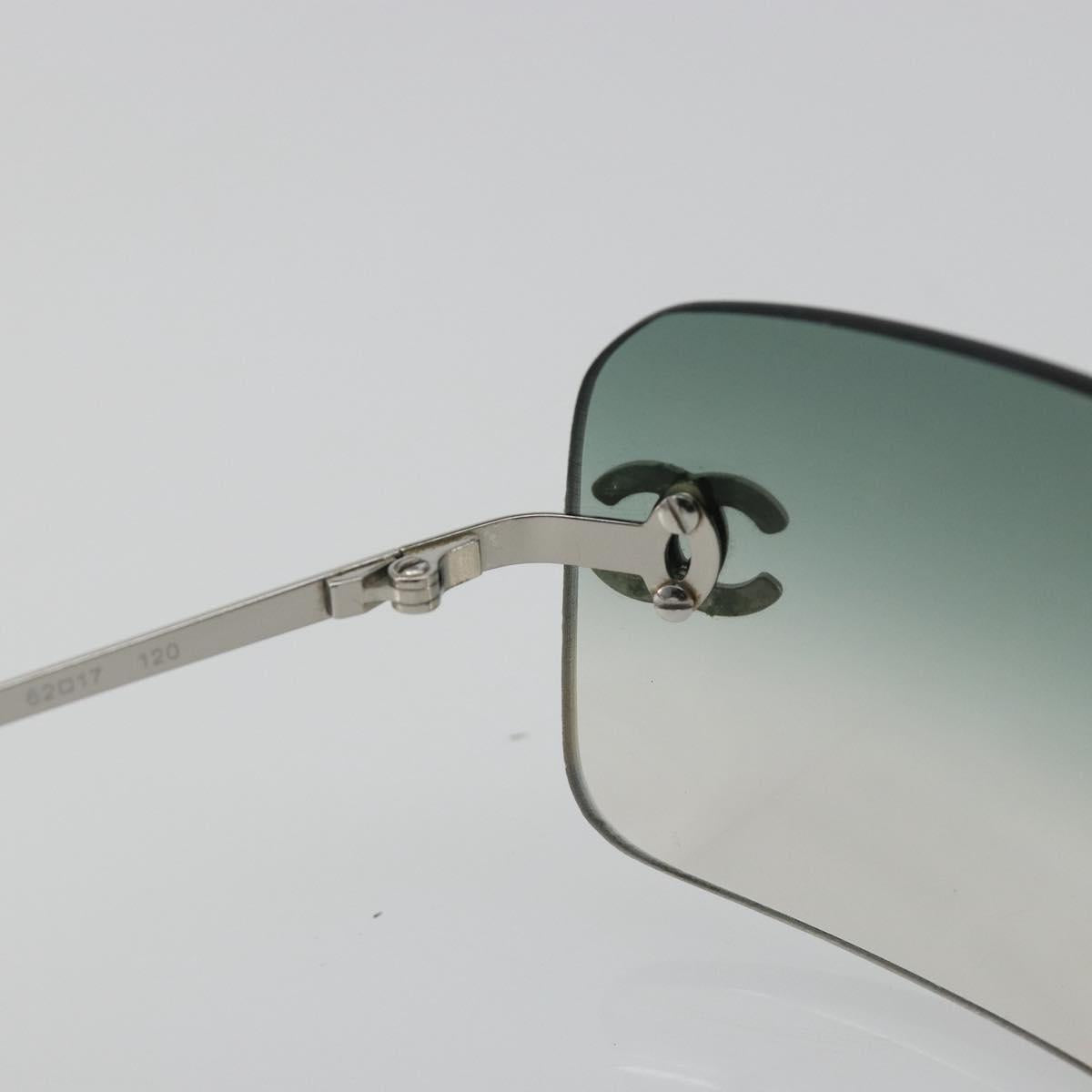 CHANEL COCO Mark Sunglasses metal Green CC Auth 188886