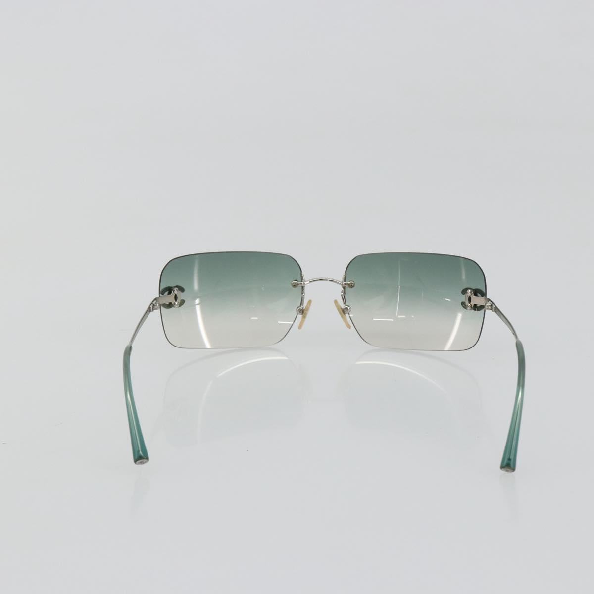 CHANEL COCO Mark Sunglasses metal Green CC Auth 188886