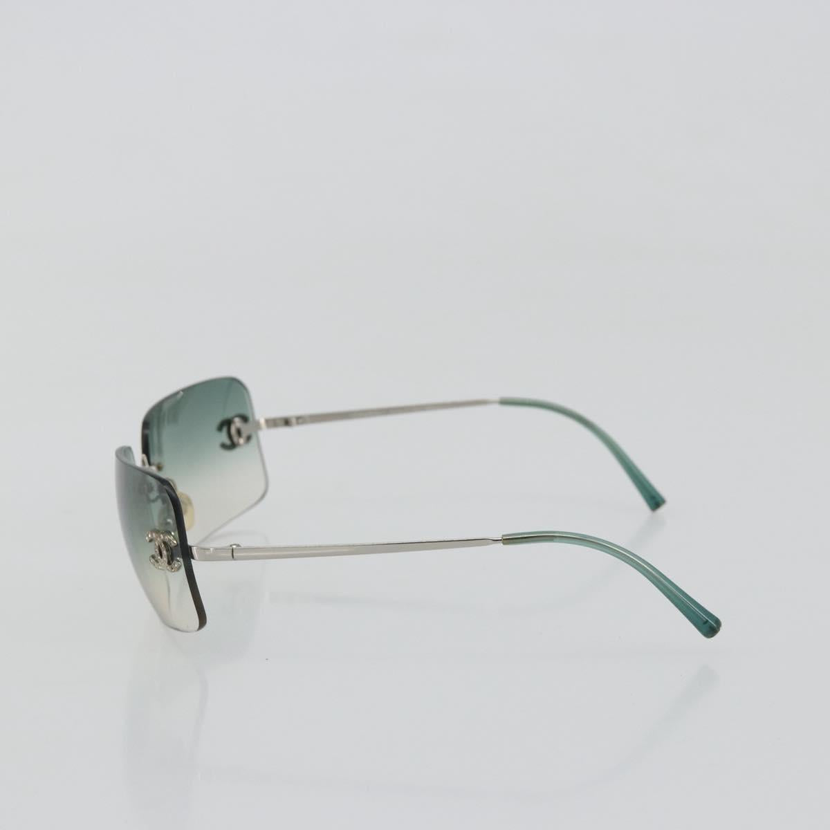 CHANEL COCO Mark Sunglasses metal Green CC Auth 188886