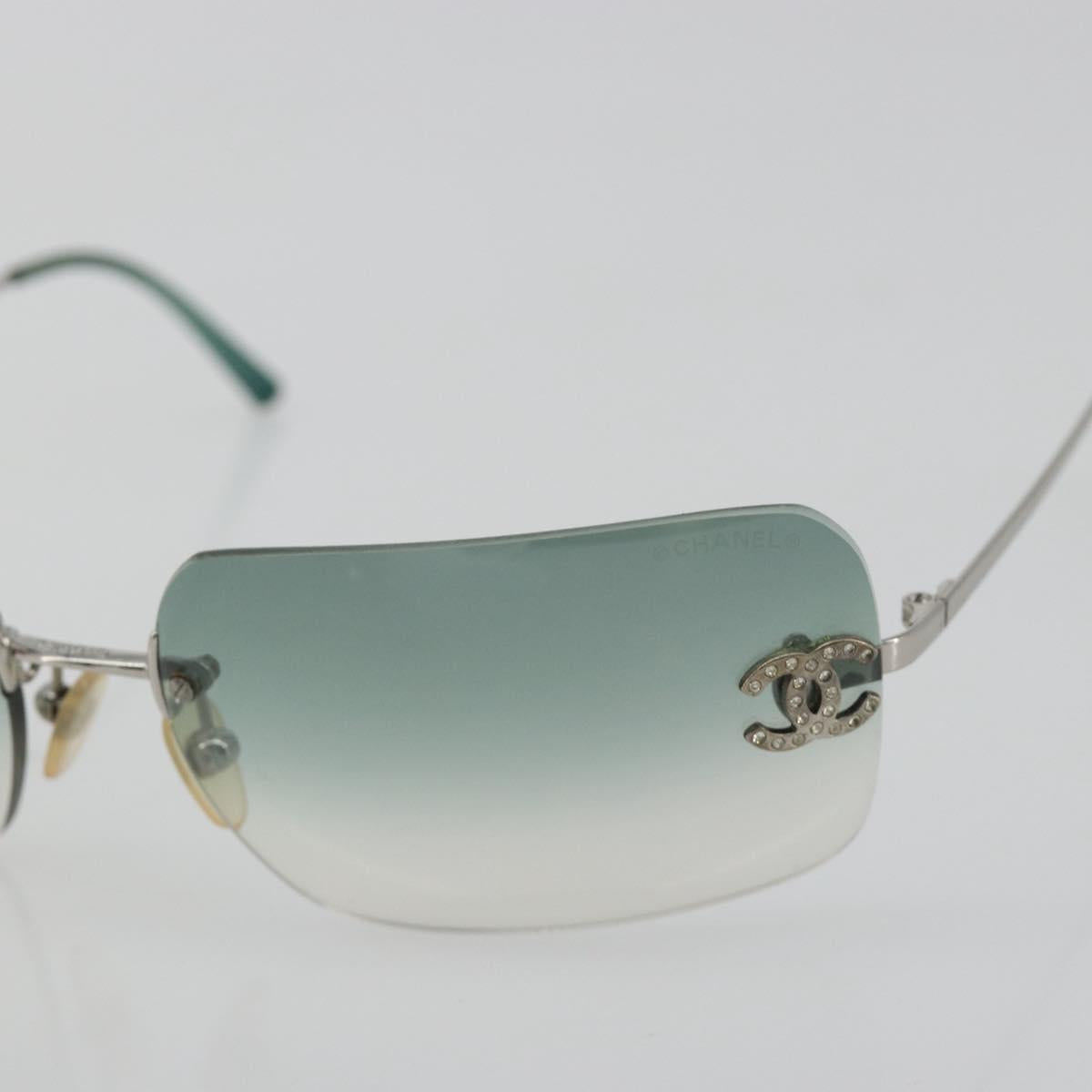 CHANEL COCO Mark Sunglasses metal Green CC Auth 188886