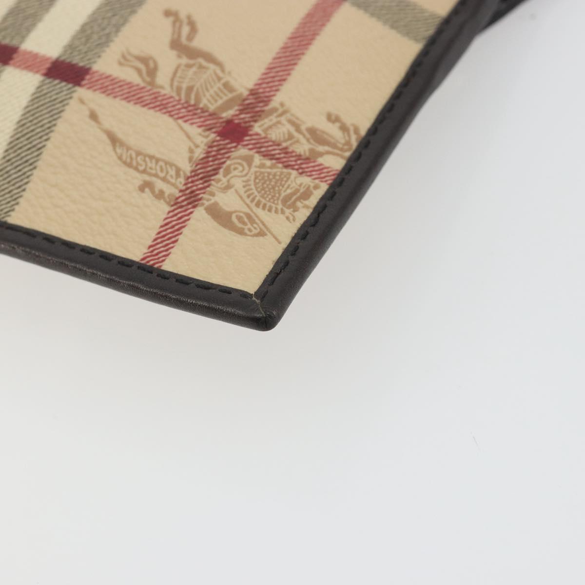 BURBERRY Nova Check Shoulder Bag PVC Beige Gold Auth 188891A