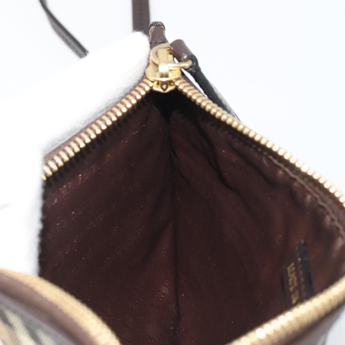 BURBERRY Nova Check Shoulder Bag PVC Beige Gold Auth 188891A
